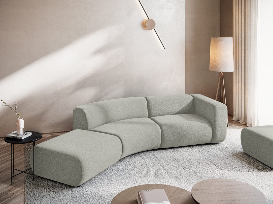 Makamii Canapea Modulara, 4 locuri, Taburet Inclus, Tapitata cu Stofa, Ekahi 4SOL-20, l335xA166xH70 cm