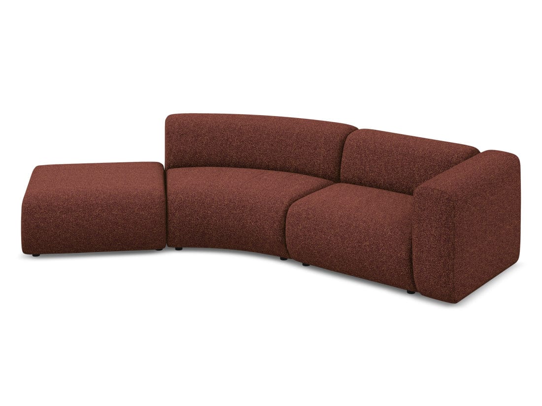 Makamii Canapea Modulara, 4 locuri, Taburet Inclus, Tapitata cu Stofa, Ekahi 4SOL-20, l335xA166xH70 cm