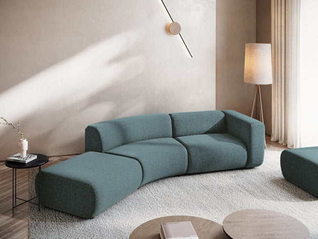 Makamii Canapea Modulara, 4 locuri, Taburet Inclus, Tapitata cu Stofa, Ekahi 4SOL-20, l335xA166xH70 cm