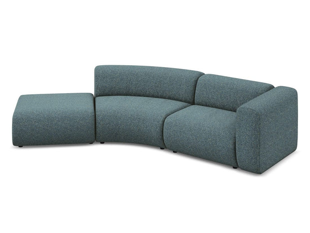 Makamii Canapea Modulara, 4 locuri, Taburet Inclus, Tapitata cu Stofa, Ekahi 4SOL-20, l335xA166xH70 cm