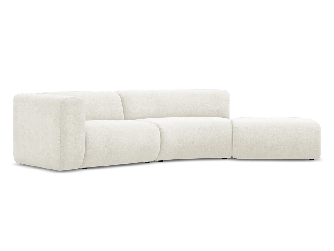 Makamii Canapea Modulara, 4 locuri, Taburet Inclus, Tapitata cu Stofa, Ekahi 4SOR-2, l335xA166xH70 cm