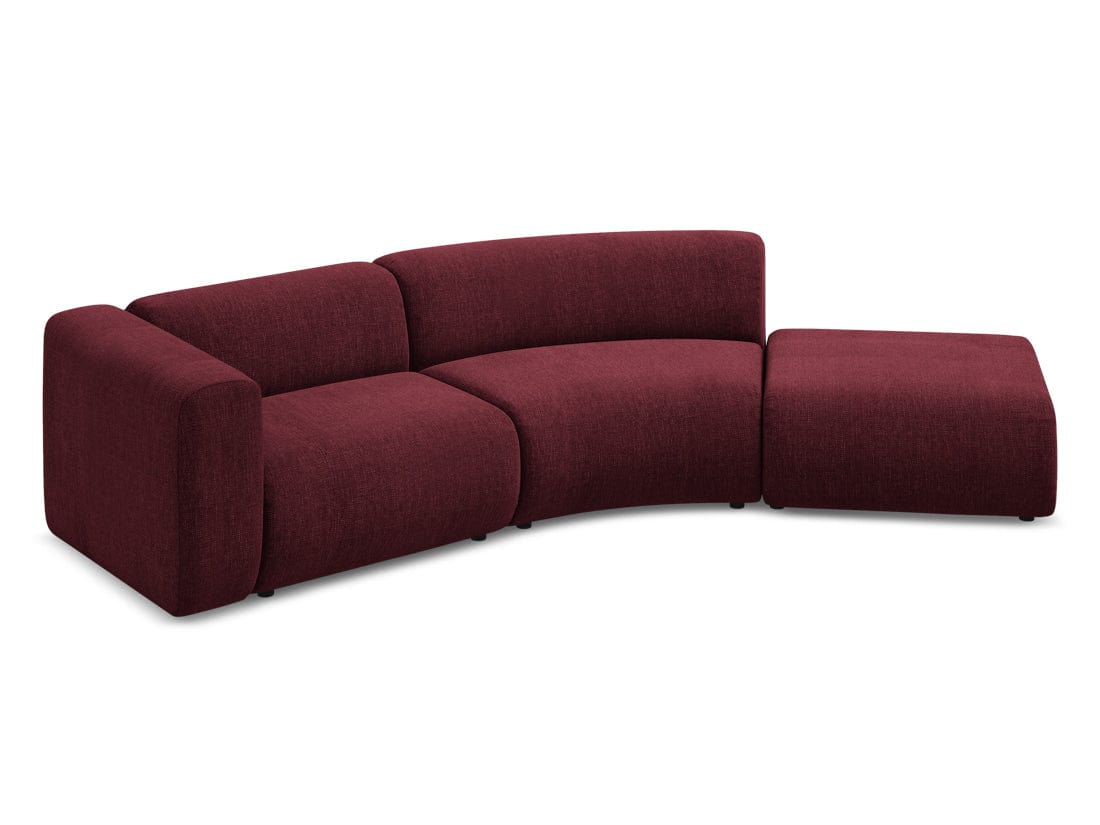 Makamii Canapea Modulara, 4 locuri, Taburet Inclus, Tapitata cu Stofa, Ekahi 4SOR-2, l335xA166xH70 cm