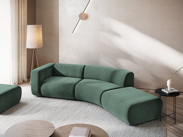 Makamii Canapea Modulara, 4 locuri, Taburet Inclus, Tapitata cu Stofa, Ekahi 4SOR-2, l335xA166xH70 cm