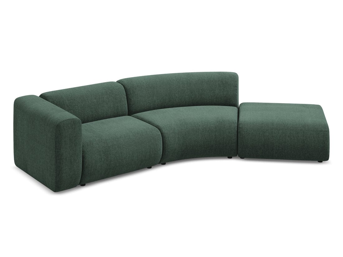 Makamii Canapea Modulara, 4 locuri, Taburet Inclus, Tapitata cu Stofa, Ekahi 4SOR-2, l335xA166xH70 cm