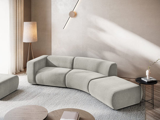 Makamii Canapea Modulara, 4 locuri, Taburet Inclus, Tapitata cu Stofa, Ekahi 4SOR-2, l335xA166xH70 cm