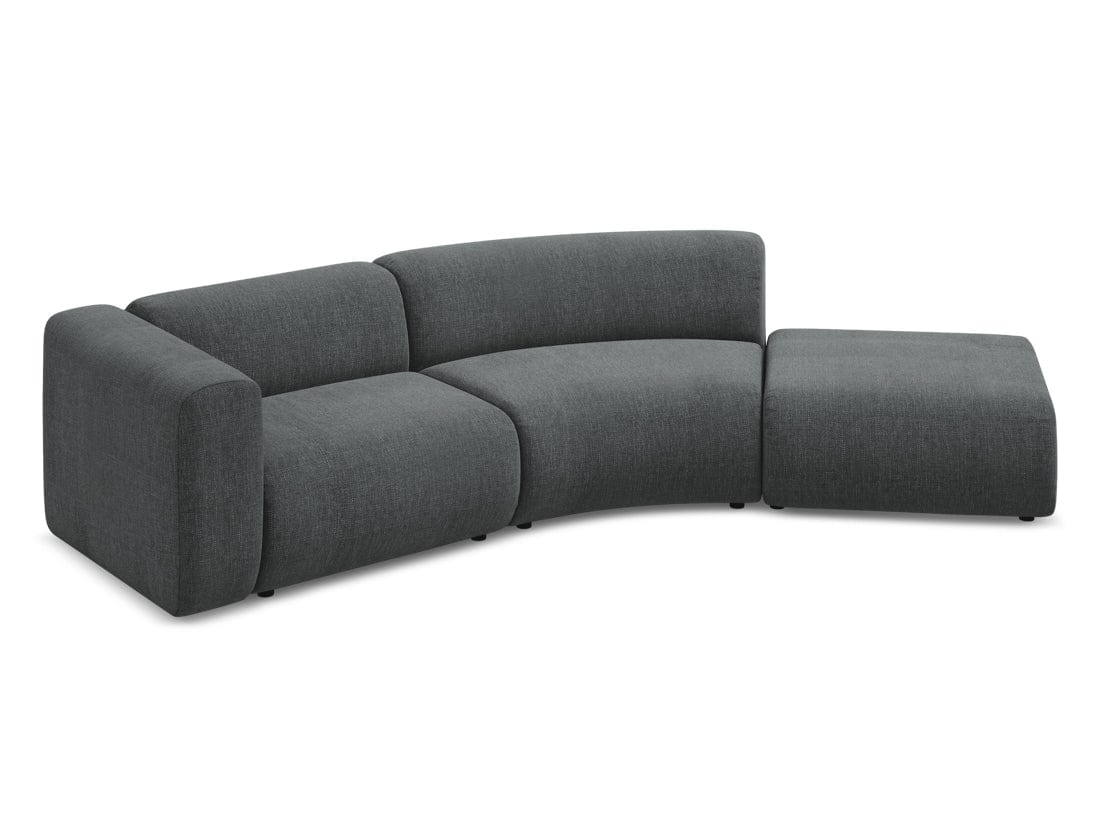 Makamii Canapea Modulara, 4 locuri, Taburet Inclus, Tapitata cu Stofa, Ekahi 4SOR-2, l335xA166xH70 cm