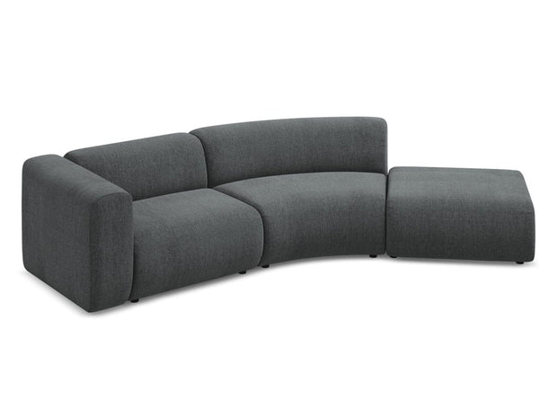 Makamii Canapea Modulara, 4 locuri, Taburet Inclus, Tapitata cu Stofa, Ekahi 4SOR-2, l335xA166xH70 cm