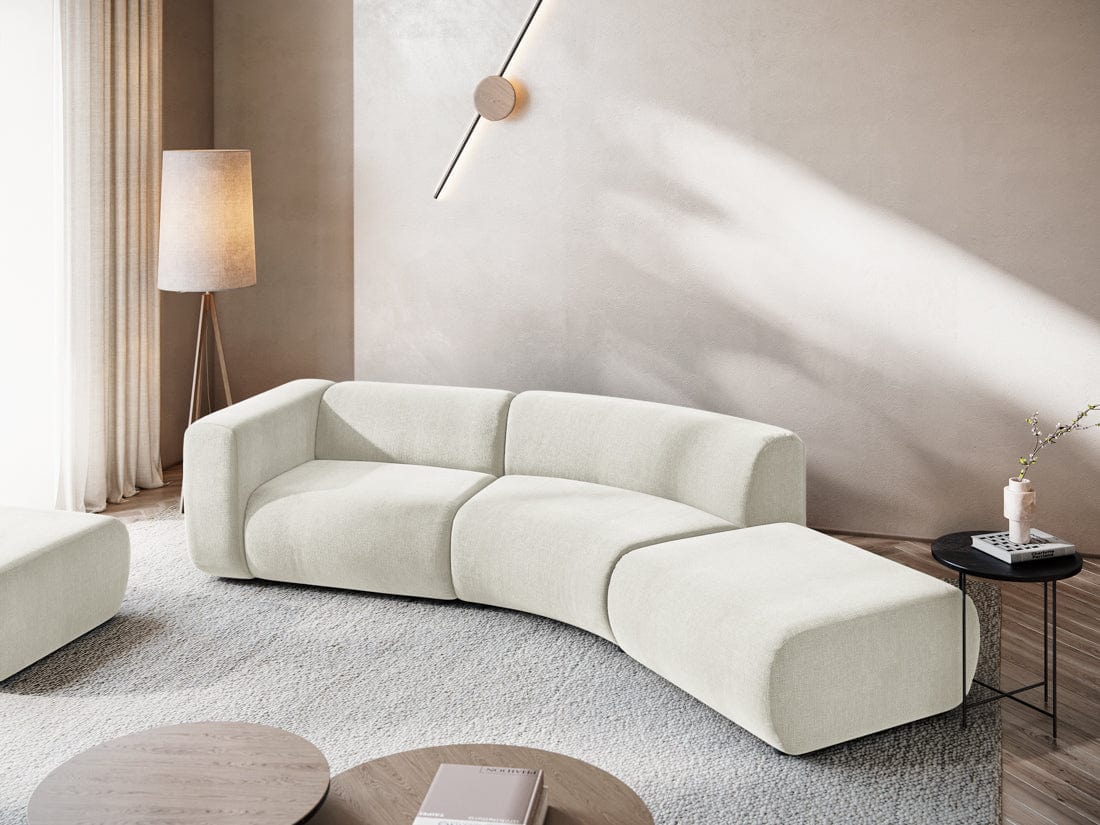 Makamii Canapea Modulara, 4 locuri, Taburet Inclus, Tapitata cu Stofa, Ekahi 4SOR-2, l335xA166xH70 cm