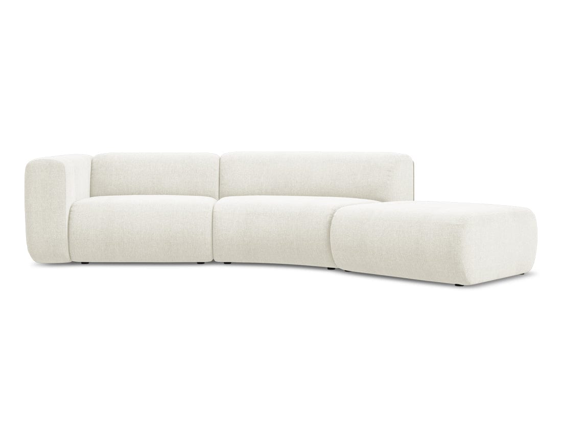 Makamii Canapea Modulara, 4 locuri, Taburet Inclus, Tapitata cu Stofa, Ekahi 4SOR-2, l335xA166xH70 cm