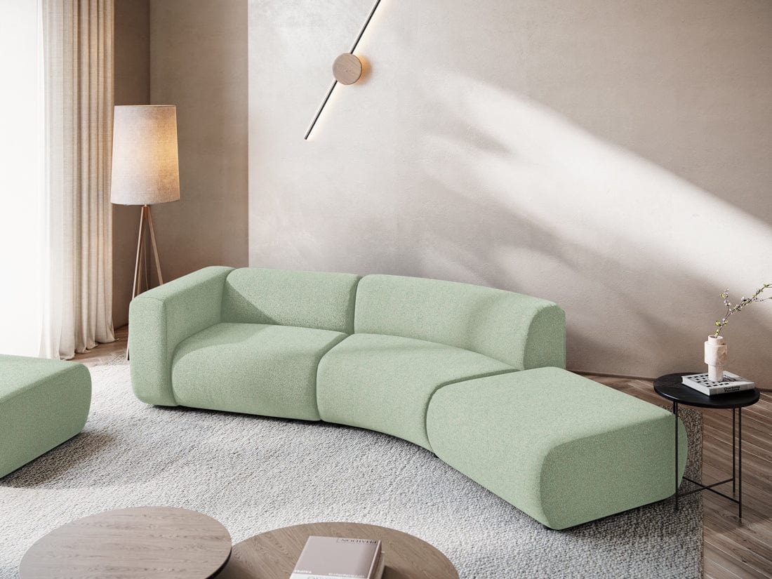 Makamii Canapea Modulara, 4 locuri, Taburet Inclus, Tapitata cu Stofa, Ekahi 4SOR-20, l335xA166xH70 cm