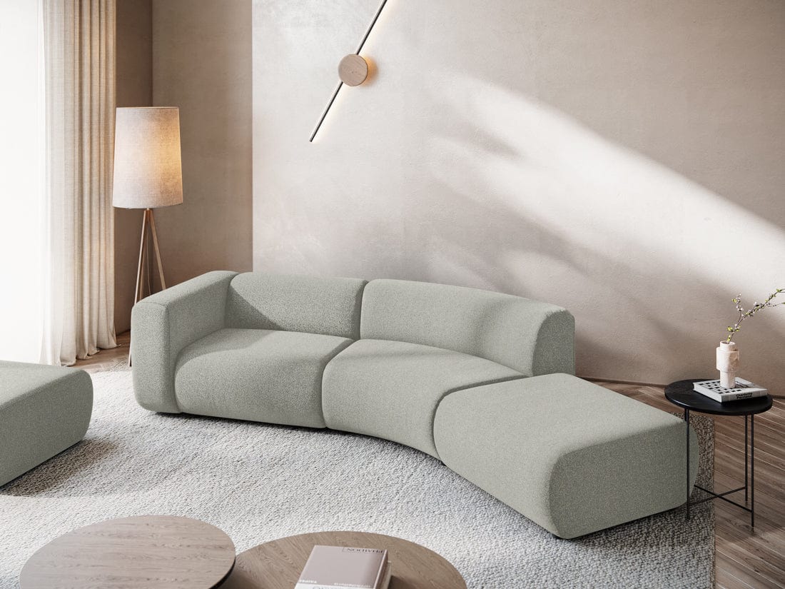 Makamii Canapea Modulara, 4 locuri, Taburet Inclus, Tapitata cu Stofa, Ekahi 4SOR-20, l335xA166xH70 cm