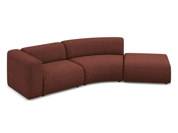 Makamii Canapea Modulara, 4 locuri, Taburet Inclus, Tapitata cu Stofa, Ekahi 4SOR-20, l335xA166xH70 cm