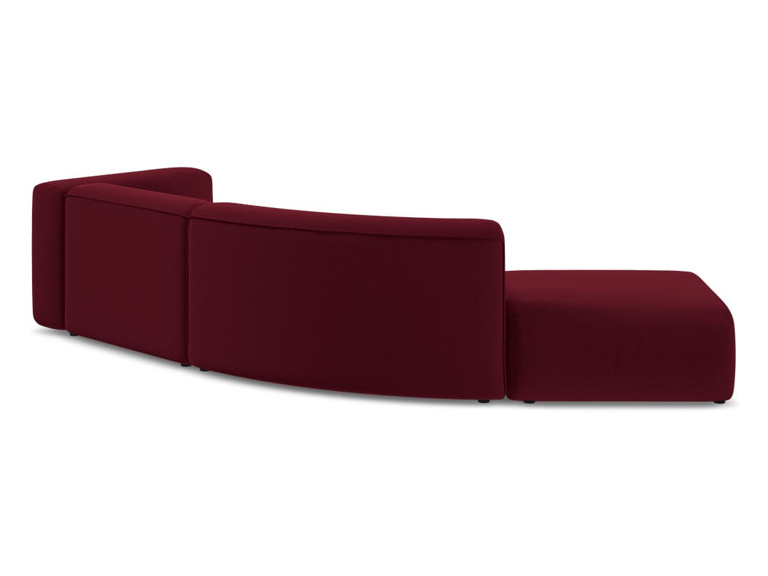 Makamii Canapea Modulara, 4 locuri, Taburet Inclus, Tapitata cu Stofa, Ekahi Velvet 4SOL-3, l335xA166xH70 cm