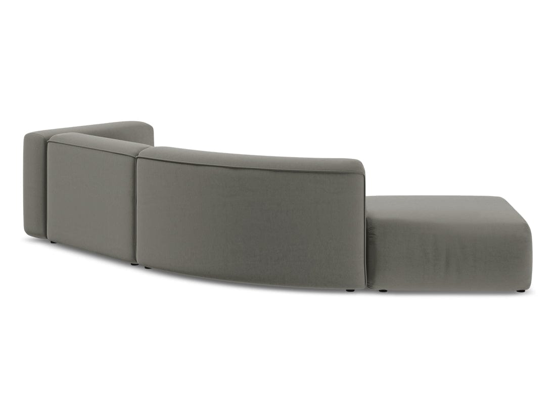 Makamii Canapea Modulara, 4 locuri, Taburet Inclus, Tapitata cu Stofa, Ekahi Velvet 4SOL-3, l335xA166xH70 cm