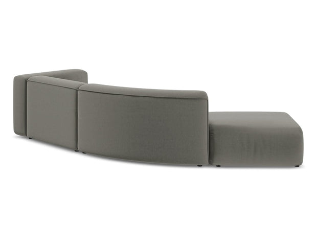 Makamii Canapea Modulara, 4 locuri, Taburet Inclus, Tapitata cu Stofa, Ekahi Velvet 4SOL-3, l335xA166xH70 cm