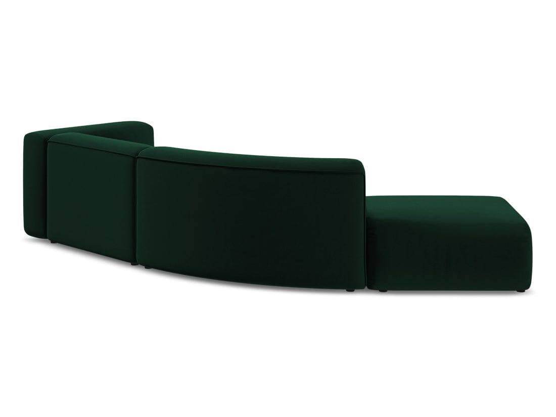 Makamii Canapea Modulara, 4 locuri, Taburet Inclus, Tapitata cu Stofa, Ekahi Velvet 4SOL-3, l335xA166xH70 cm