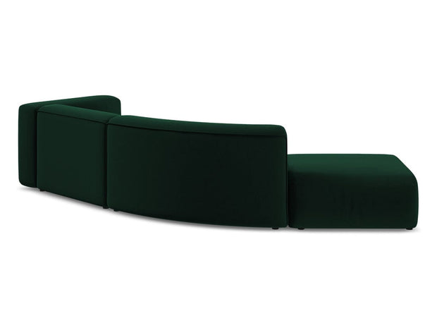 Makamii Canapea Modulara, 4 locuri, Taburet Inclus, Tapitata cu Stofa, Ekahi Velvet 4SOL-3, l335xA166xH70 cm