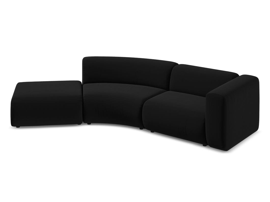 Makamii Canapea Modulara, 4 locuri, Taburet Inclus, Tapitata cu Stofa, Ekahi Velvet 4SOL-3, l335xA166xH70 cm