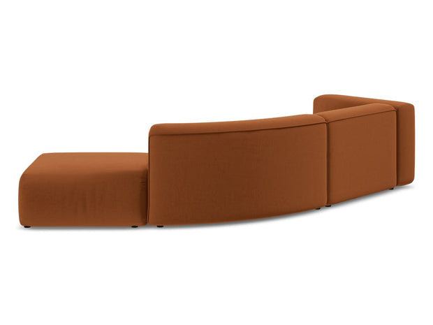 Makamii Canapea Modulara, 4 locuri, Taburet Inclus, Tapitata cu Stofa, Ekahi Velvet 4SOR-3, l335xA166xH70 cm