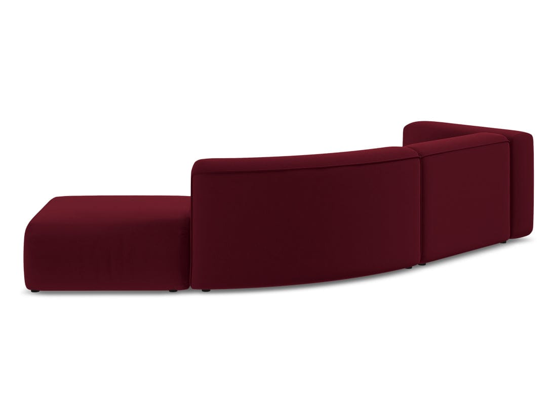 Makamii Canapea Modulara, 4 locuri, Taburet Inclus, Tapitata cu Stofa, Ekahi Velvet 4SOR-3, l335xA166xH70 cm