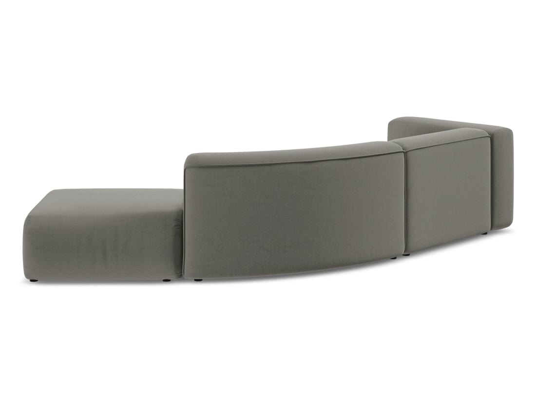 Makamii Canapea Modulara, 4 locuri, Taburet Inclus, Tapitata cu Stofa, Ekahi Velvet 4SOR-3, l335xA166xH70 cm