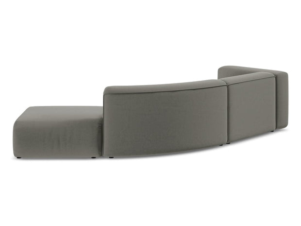 Makamii Canapea Modulara, 4 locuri, Taburet Inclus, Tapitata cu Stofa, Ekahi Velvet 4SOR-3, l335xA166xH70 cm