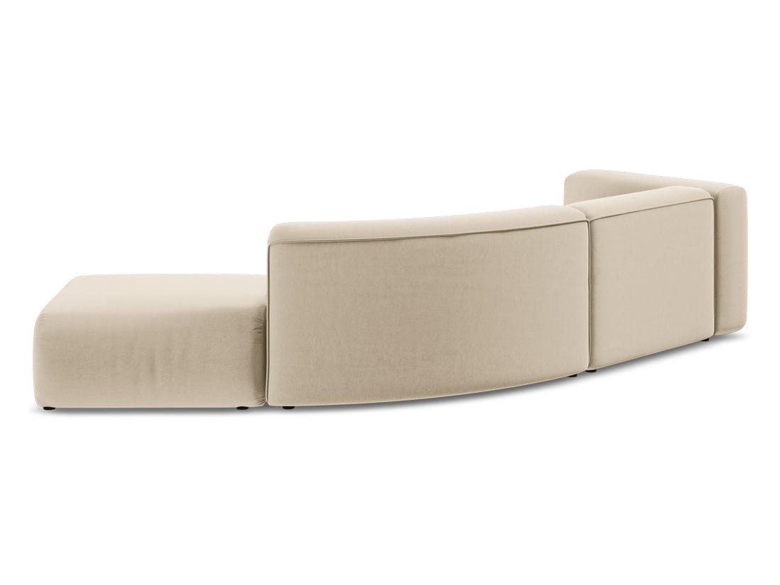 Makamii Canapea Modulara, 4 locuri, Taburet Inclus, Tapitata cu Stofa, Ekahi Velvet 4SOR-3, l335xA166xH70 cm