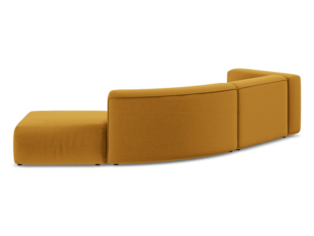 Makamii Canapea Modulara, 4 locuri, Taburet Inclus, Tapitata cu Stofa, Ekahi Velvet 4SOR-3, l335xA166xH70 cm