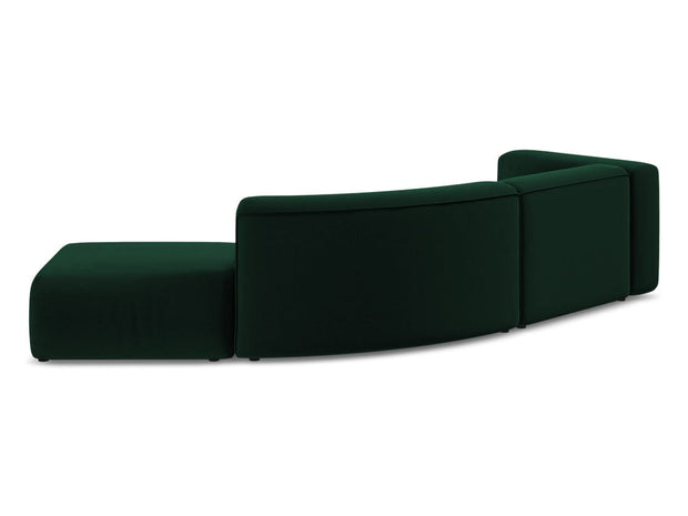 Makamii Canapea Modulara, 4 locuri, Taburet Inclus, Tapitata cu Stofa, Ekahi Velvet 4SOR-3, l335xA166xH70 cm