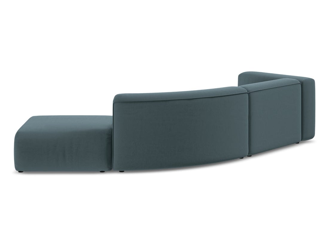 Makamii Canapea Modulara, 4 locuri, Taburet Inclus, Tapitata cu Stofa, Ekahi Velvet 4SOR-3, l335xA166xH70 cm