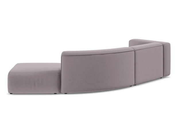 Makamii Canapea Modulara, 4 locuri, Taburet Inclus, Tapitata cu Stofa, Ekahi Velvet 4SOR-3, l335xA166xH70 cm