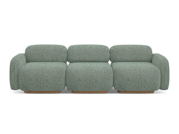 Makamii Canapea Modulara, 4 locuri, Tapitata cu Stofa, Ailani 4S-C10 Verde Deschis / Natural, l270xA95xH73 cm