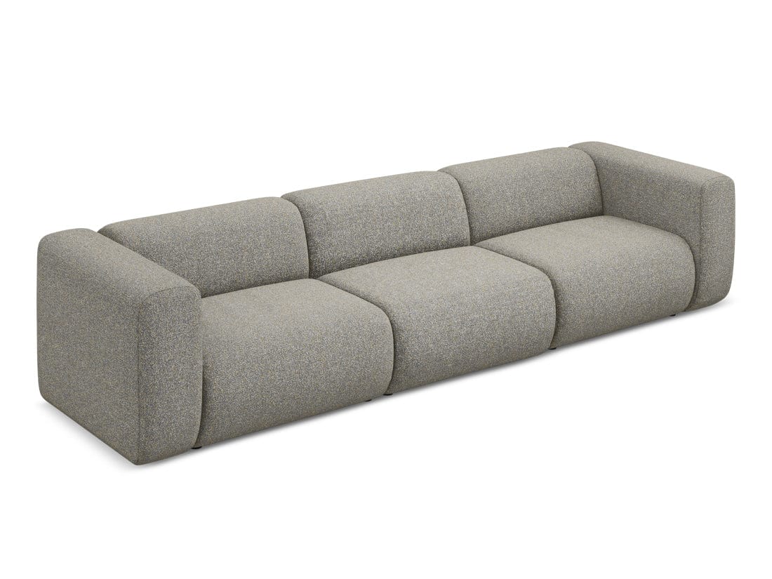 Makamii Canapea Modulara, 4 locuri, Tapitata cu Stofa, Ekahi 4S-C2 Bej Inchis / Negru, l319xA89xH70 cm