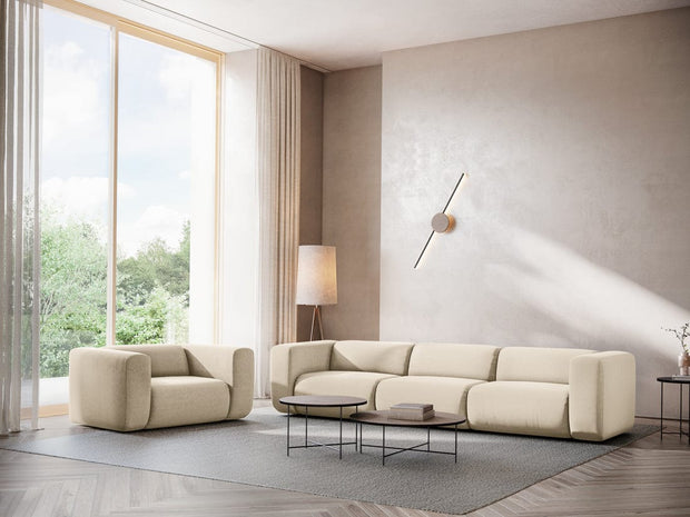 Makamii Canapea Modulara, 4 locuri, Tapitata cu Stofa, Ekahi Velvet 4S-3, l319xA89xH70 cm