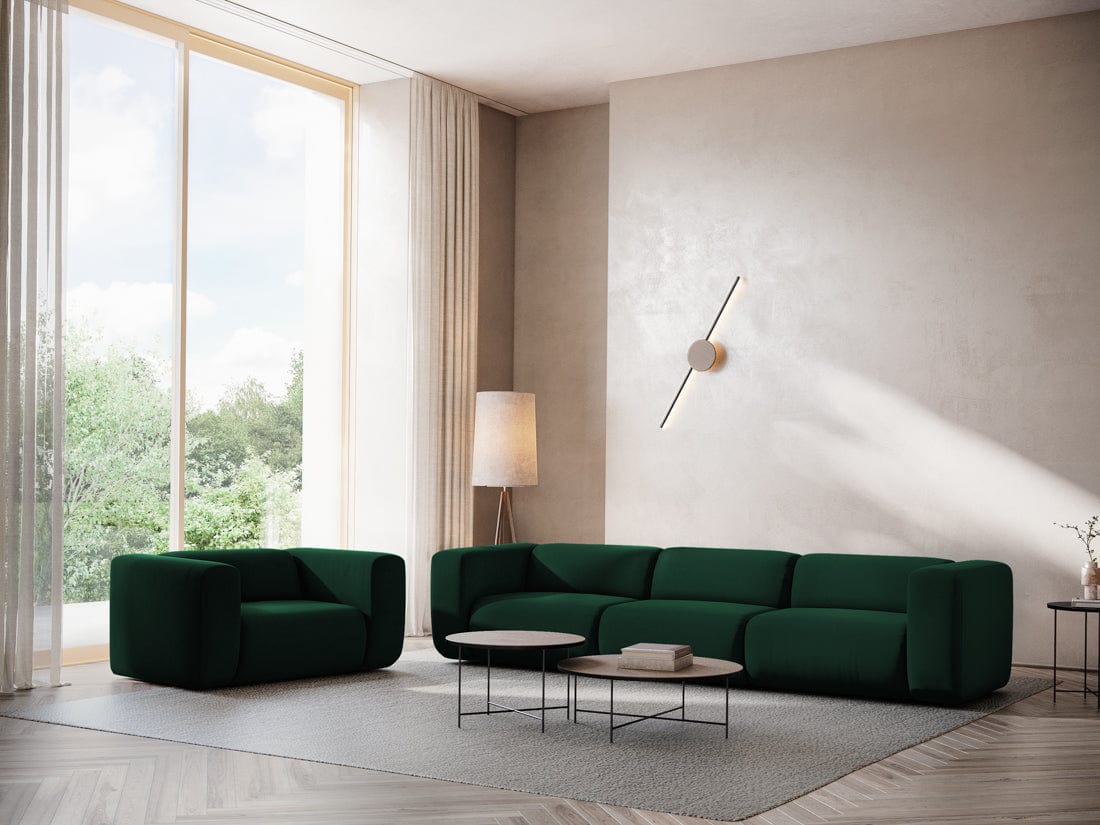 Makamii Canapea Modulara, 4 locuri, Tapitata cu Stofa, Ekahi Velvet 4S-3, l319xA89xH70 cm