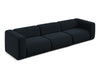 Makamii Canapea Modulara, 4 locuri, Tapitata cu Stofa, Ekahi Velvet 4S-C29 Albastru Royal / Negru, l319xA89xH70 cm