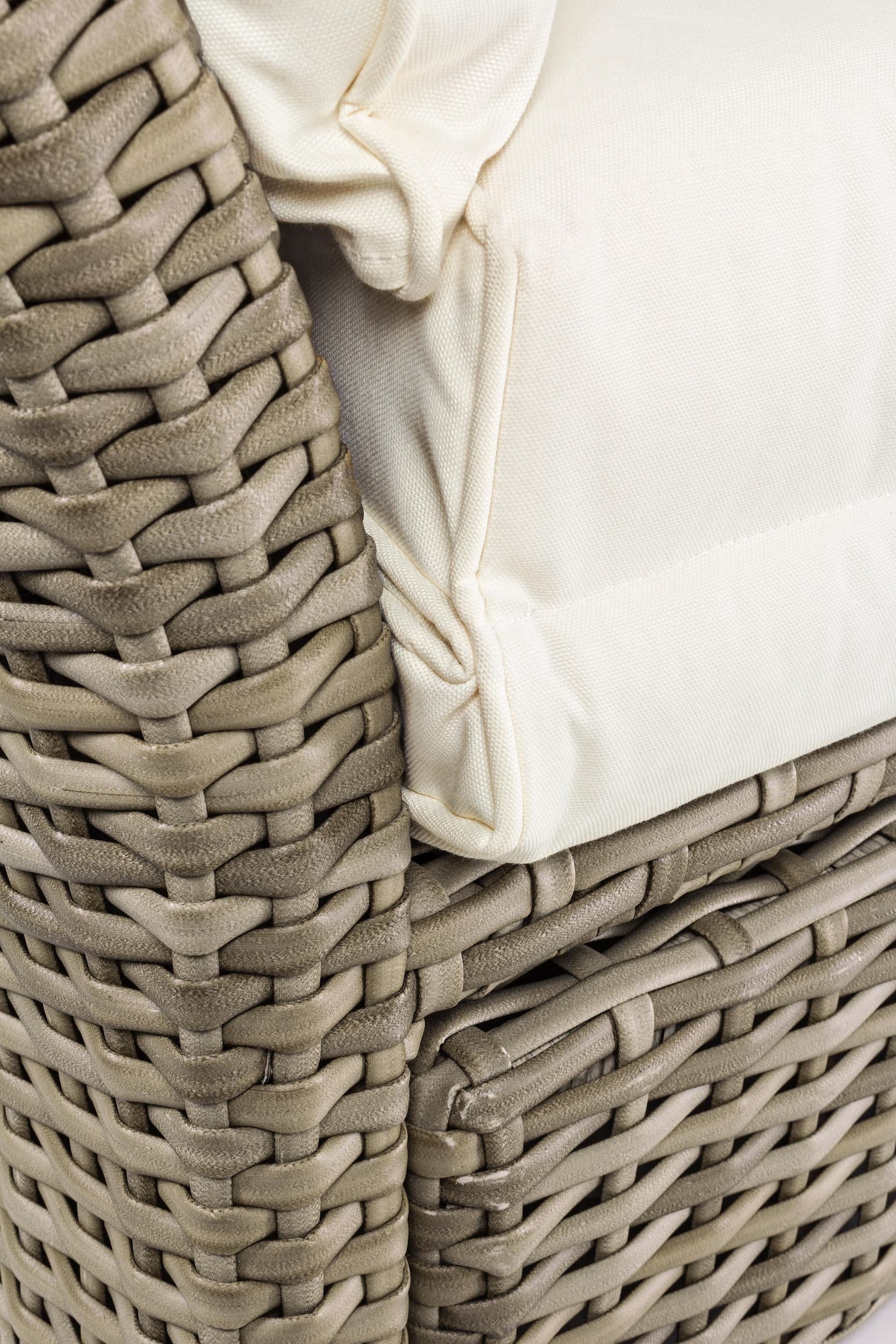 Canapea modulara cu baldachin pentru gradina / terasa, din aluminiu si fibre sintetice, cu perne detasabile, 2 locuri, Lesly Ivoir / Natural, l200xA104-176xH168 cm (12)