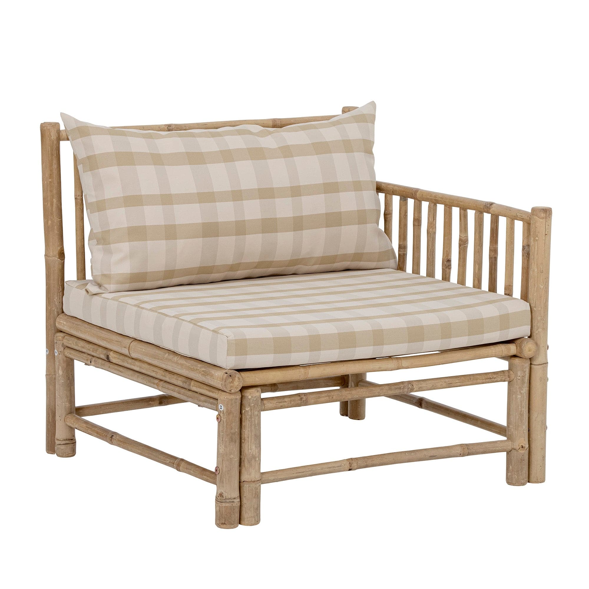 Bloomingville Canapea Modulara pentru gradina / terasa, din bambus, Korfu Right Natural, l77xA76xH70 cm