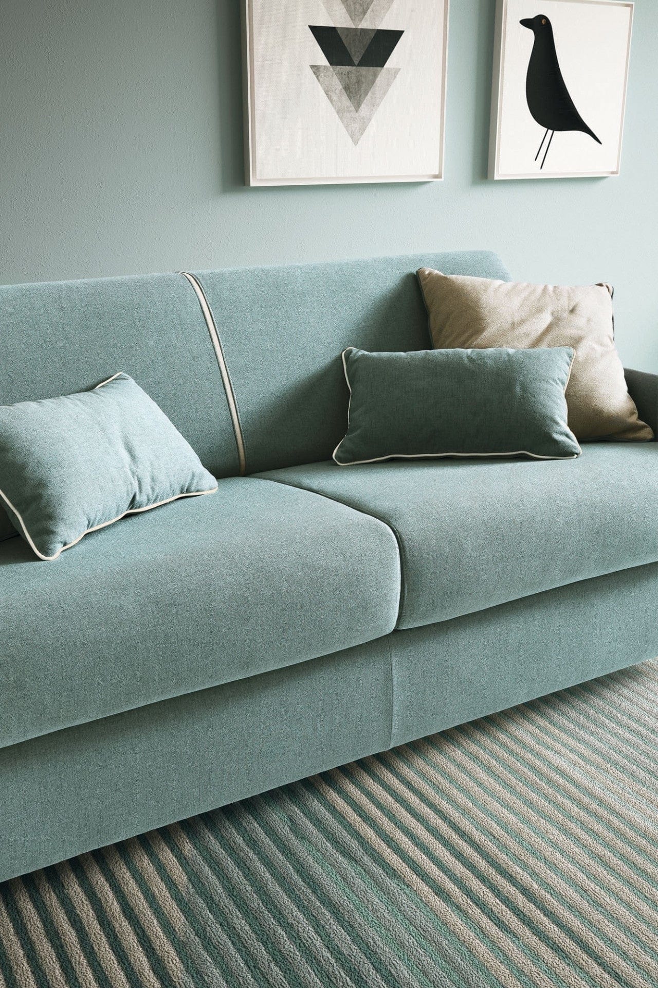 LeComfort Canapea Noxar Bonnie 847/370 Extensibila cu Benzi Elastice si Spuma Poliuretanica, 3 Locuri, Suprafata de Dormit 199x160 cm, tapitata cu Stofa, cu Spatiu de Depozitare, l198xA97xH88 cm