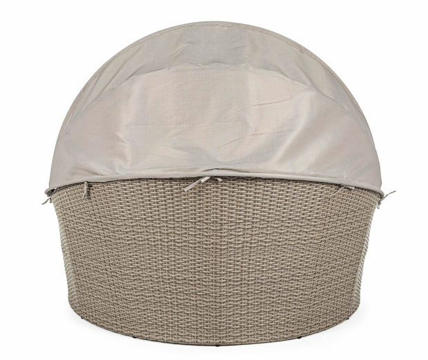 Canapea / Pat cu baldachin pentru gradina / terasa, din aluminiu si fibre sintetice, cu perne detasabile, 2 locuri, Siesta Grej, l168xA95-168xH82-145 cm (3)