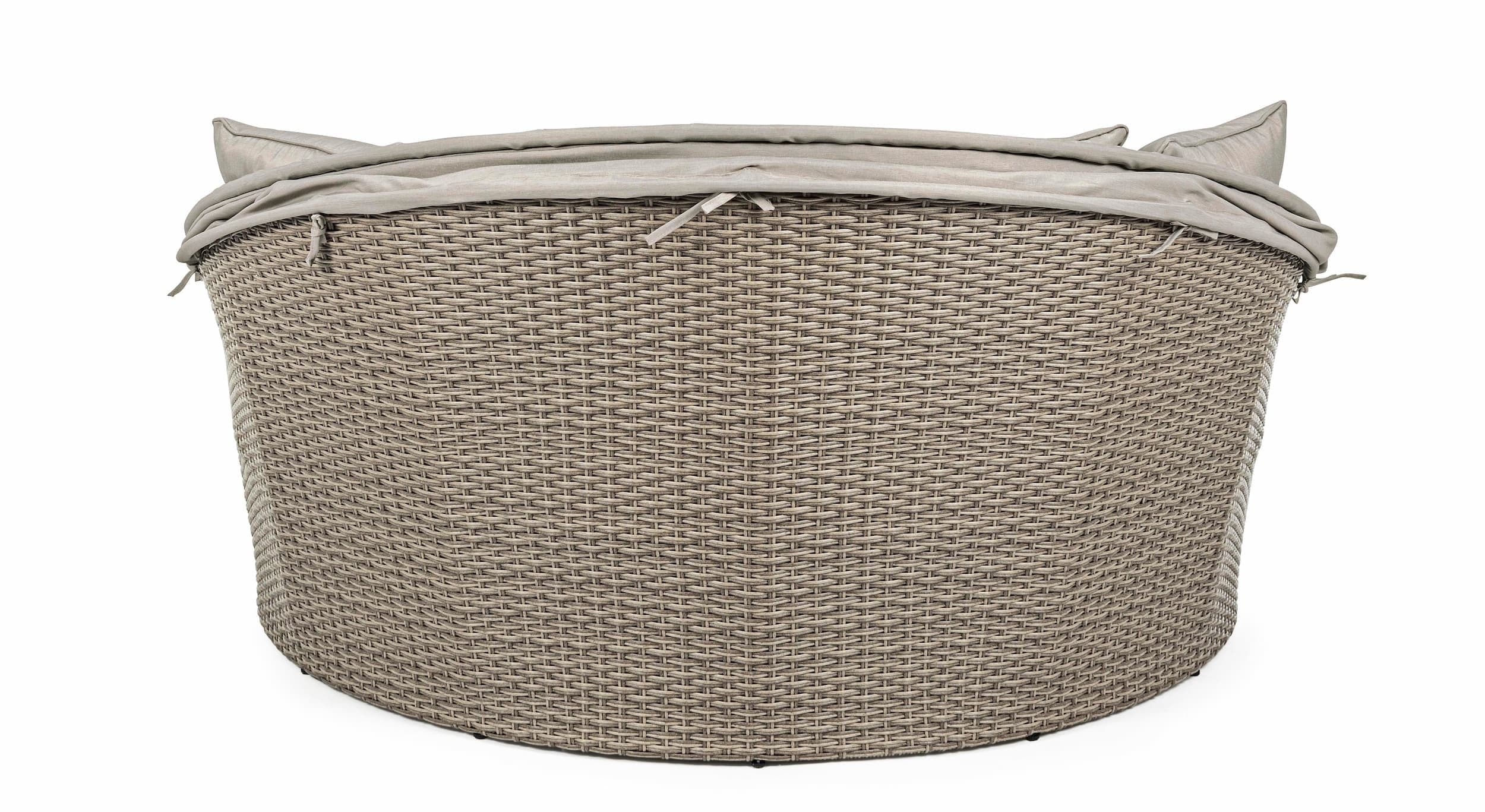 Canapea / Pat cu baldachin pentru gradina / terasa, din aluminiu si fibre sintetice, cu perne detasabile, 2 locuri, Siesta Grej, l168xA95-168xH82-145 cm (7)