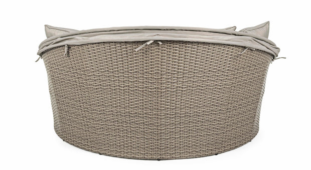 Canapea / Pat cu baldachin pentru gradina / terasa, din aluminiu si fibre sintetice, cu perne detasabile, 2 locuri, Siesta Grej, l168xA95-168xH82-145 cm (7)