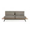 Canapea pentru gradina / terasa, din aluminiu si lemn de tec, tapitata cu stofa, 3 locuri Catalina Grej, l220xA90xH82 cm (3)