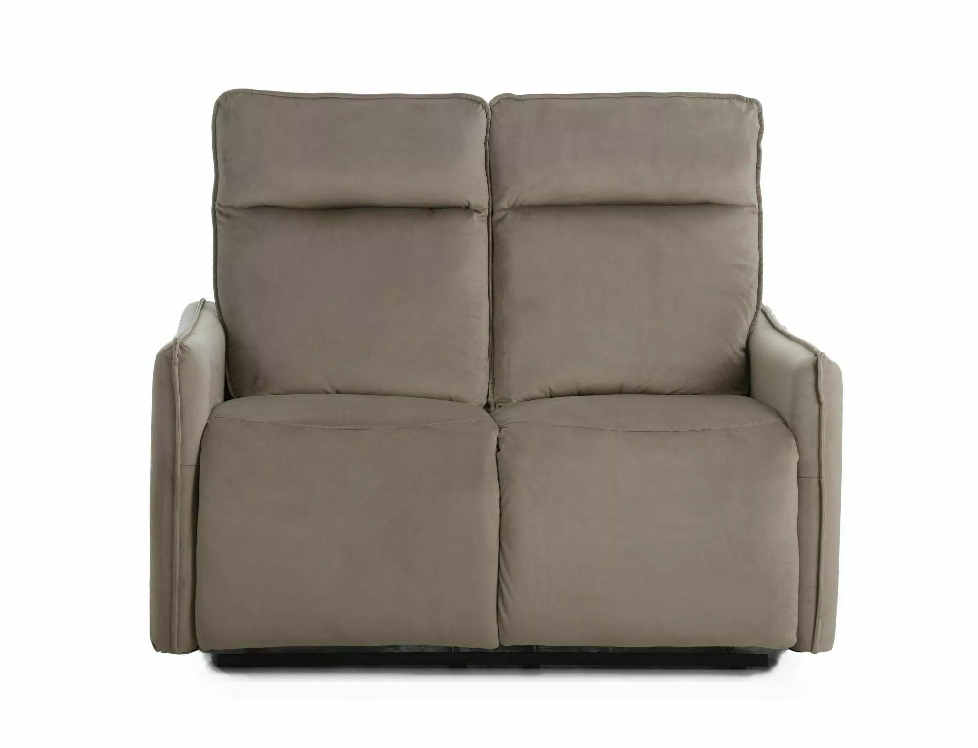 Canapea Recliner, 2 locuri, tapitata cu stofa, Travis 2 Velvet Bej / Negru, l127xA86xH102 cm (2)