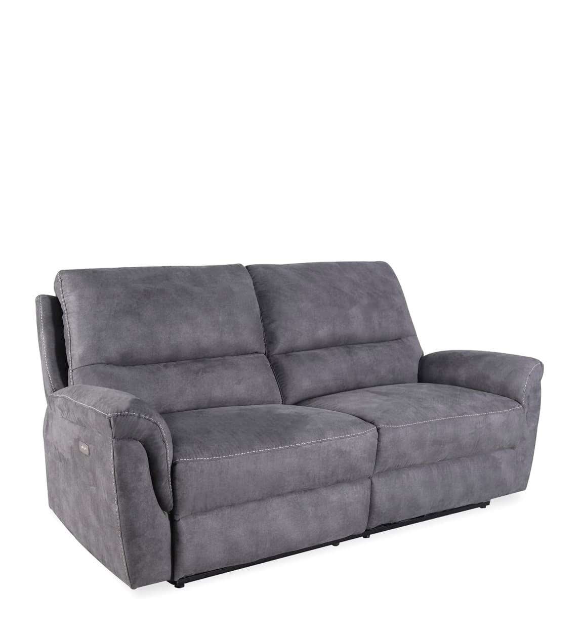 Moycor Canapea Recliner cu mecanism electric, tapitata cu stofa, 3 locuri Basil Gri, l208xA93xH100 cm