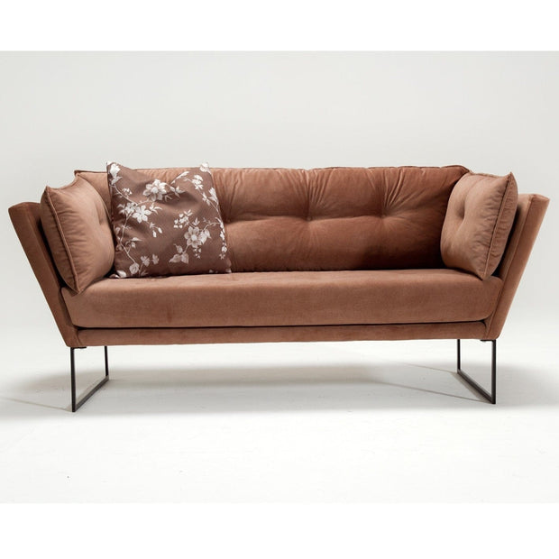 Asir Canapea Rely Caramiziu Fixa, cu Spuma Poliuretanica, 2 Locuri, tapitata cu stofa, Perne Incluse, l175xA88xH80 cm