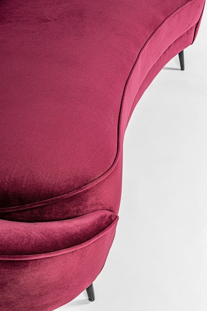 Canapea Seraphin Velvet Bordeaux Fixa cu Spuma Poliuretanica, 2 Locuri, tapitata cu Stofa, l183xA85xH80 cm (9)