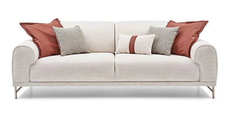 Dogtas Canapea tapitata cu stofa, 3 locuri, cu functie sleep pentru 1 persoana, Brita Bej, l234xA98xH83 cm