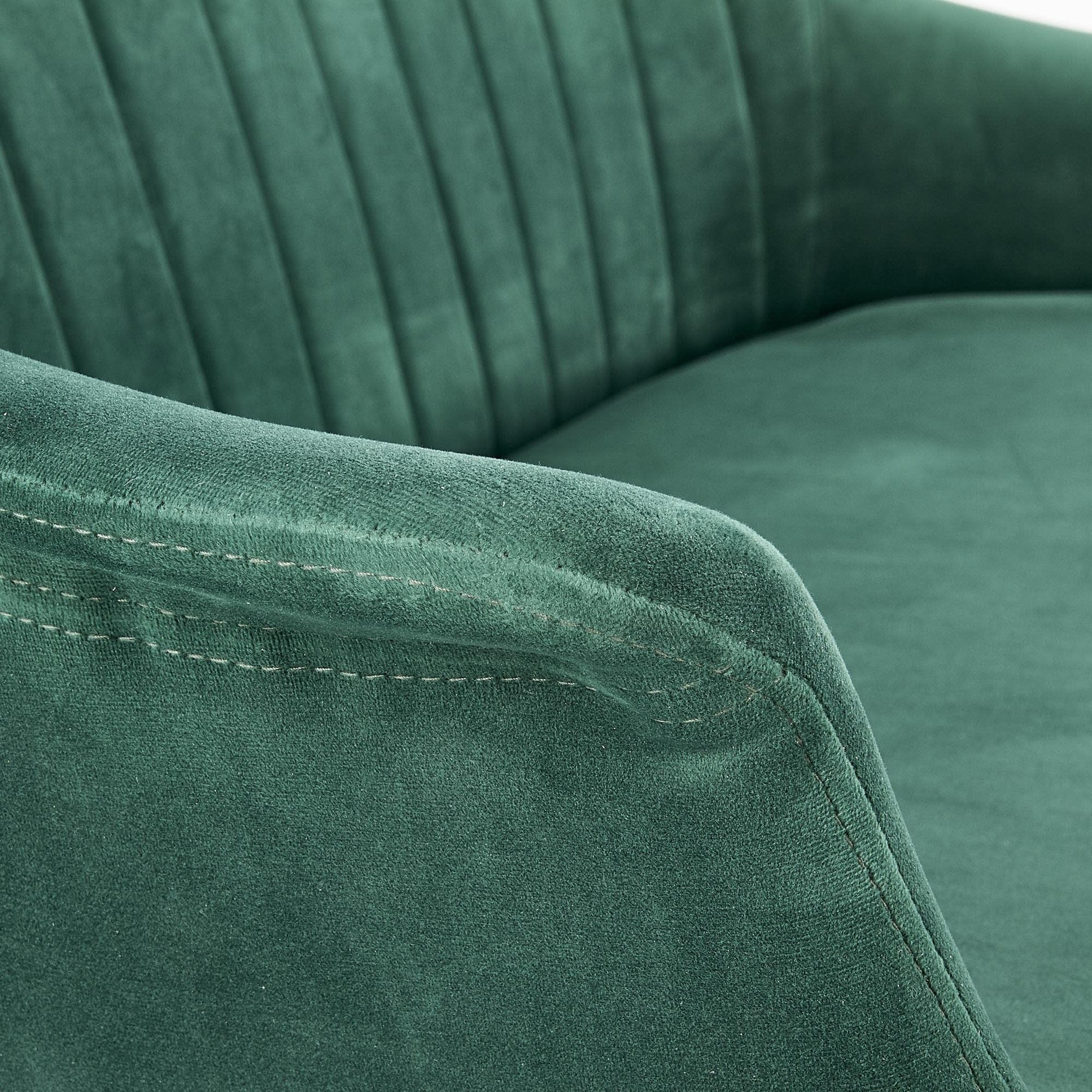 Canapea fixa tapitata cu stofa, 2 locuri Elegy 2 XL Velvet Verde Inchis / Auriu, l132xA62xH78 cm (7)