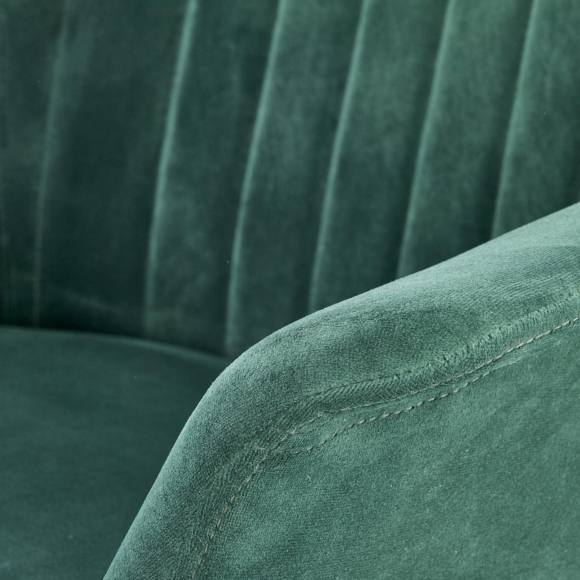 Canapea fixa tapitata cu stofa, 2 locuri Elegy 2 XL Velvet Verde Inchis / Auriu, l132xA62xH78 cm (8)